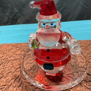 Retired PartyLite Faceted Santa Candle Holder